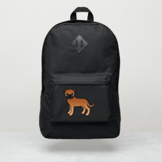 Red Bullmastiff Cute Cartoon Dog Illustration Port Authority® Backpack