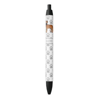 Red Bullmastiff Cute Cartoon Dog &amp; Name Pen