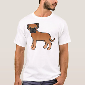 Red Bullmastiff Cute Cartoon Dog T-Shirt