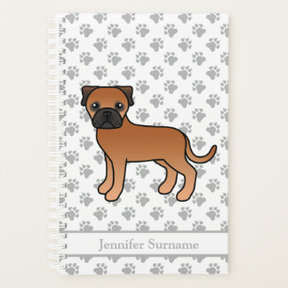 Red Bullmastiff Cute Cartoon Dog &amp; Text Planner