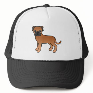 Red Bullmastiff Cute Cartoon Dog Trucker Hat
