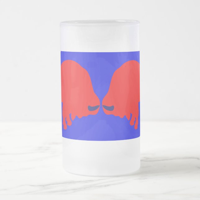 Red Bulls Frosted 16 oz Frosted Glass Mug (Center)