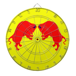 Red Bulls Metal Cage Dartboard,Yellow Dart Board