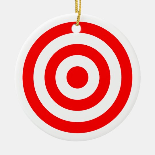 Red Bullseye Target Ceramic Ornament