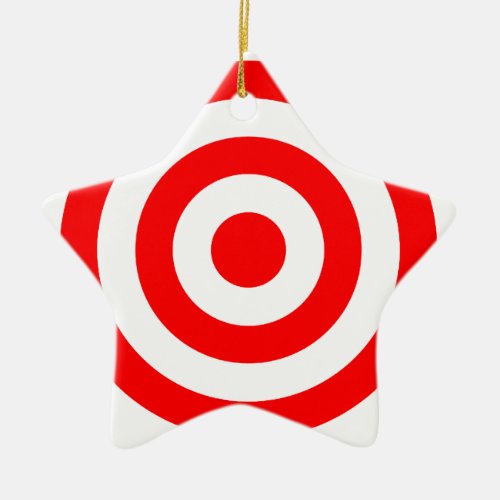 Red Bullseye Target Ceramic Ornament