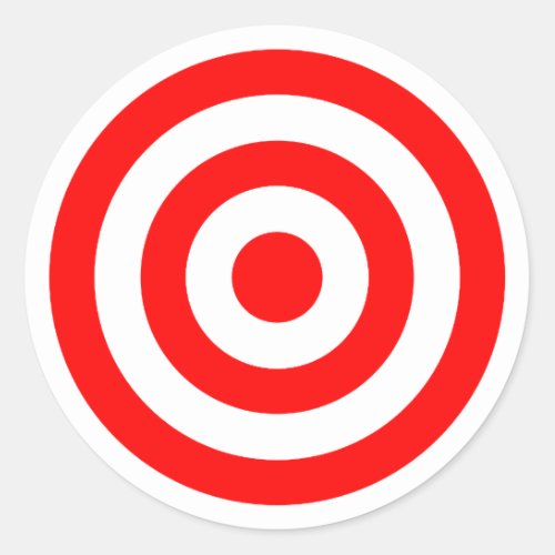 Red Bullseye Target Classic Round Sticker