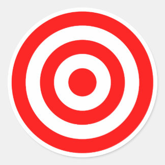 Red Bullseye Target Classic Round Sticker