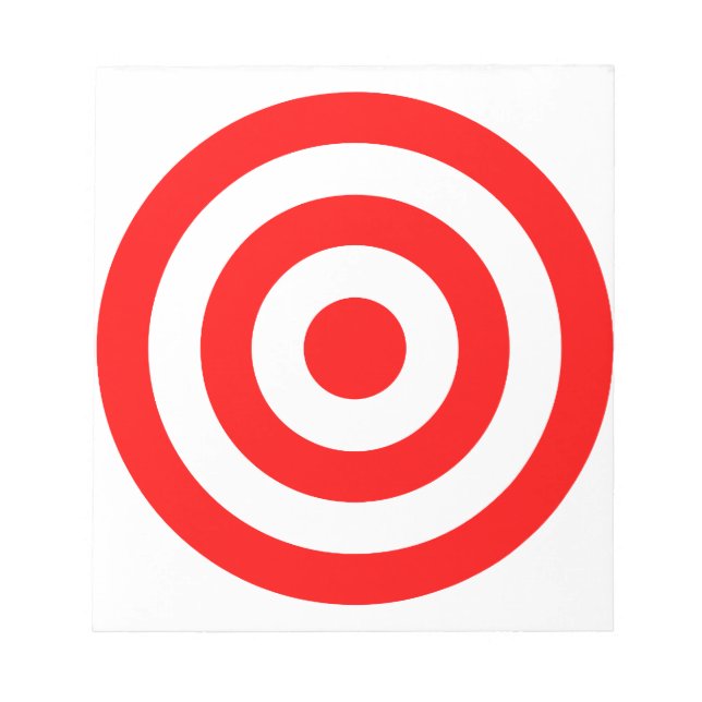 Red Bullseye Target Notepad (Front)