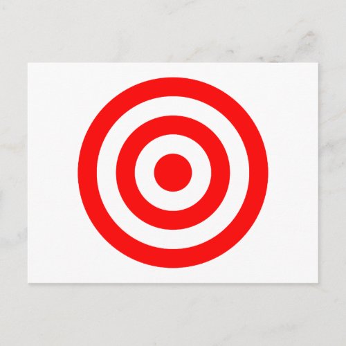 Red Bullseye Target Postcard