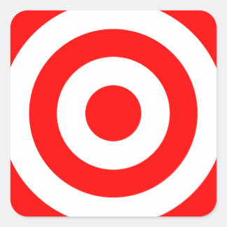 Red Bullseye Target Square Sticker