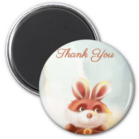 Red Bunny Thank You Magnet