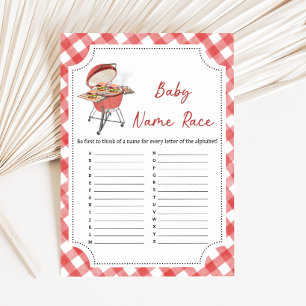 Red Burger BBQ Baby Shower Baby Name Race Game