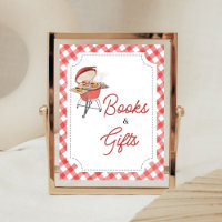 Red Burger BBQ Baby Shower Books and Gifts
