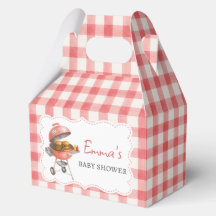 Red Burger BBQ Baby Shower Favor Boxes