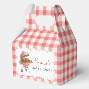 Red Burger BBQ Baby Shower Favor Boxes