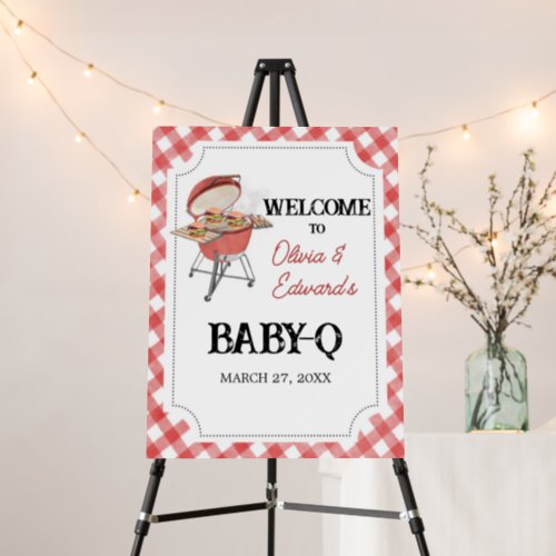 Red Burger BBQ Baby Shower Welcome Sign