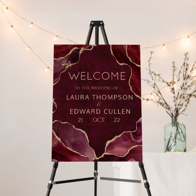 red burgundy agate  wedding entrance  foam board (In Situ (Stand))