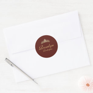 Red Burgundy and Gold Luxury Quinceanera Classic Round Sticker