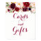Red Burgundy Floral Cards And Gifts Wedding Poster