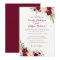 Red Burgundy Floral Fall Wedding Invitation