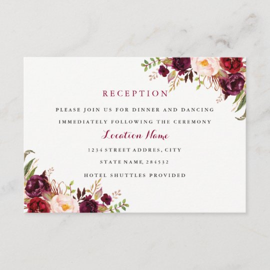 Reception Card Design 4