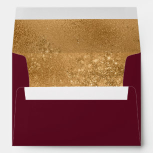 Red Burgundy Gold Envelope