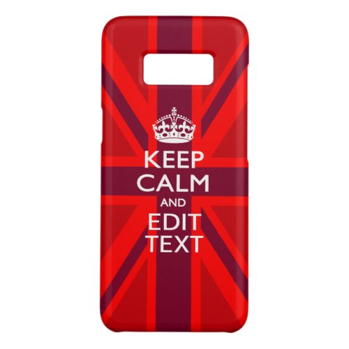 Red Burgundy Keep Calm Your Text Union Jack Flag Case_Mate Samsung Galaxy S8 Case