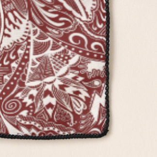 Red Burgundy Mandala Art Design Intricate Circles Scarf