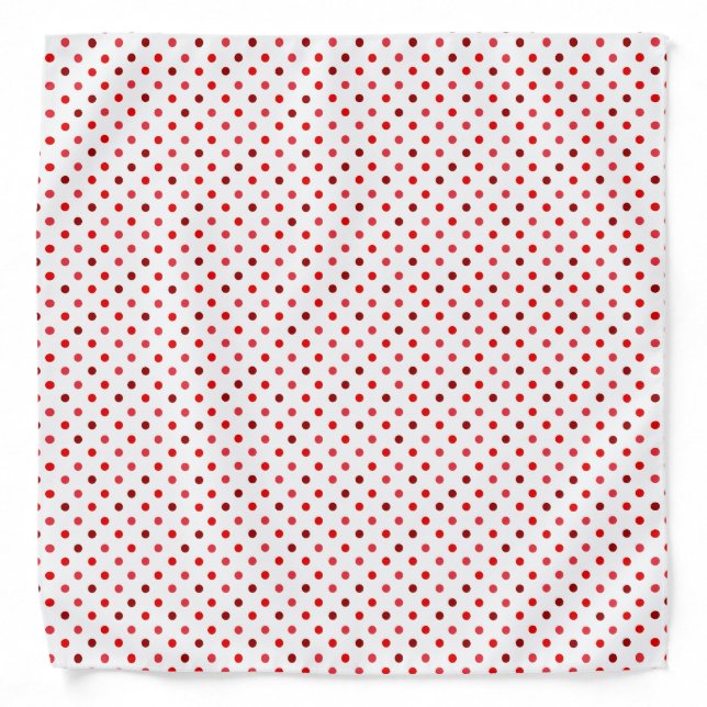 Red & Burgundy Polka Dots Pattern Christmas Bandana (Front)