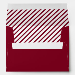 Red Burgundy White Striped Pattern Envelope