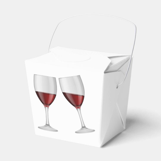 Red Burgundy Wine Glasses Wedding Party Favor Box Red Burgundy Wine Glasses Wedding Party Favor Box