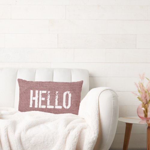 Red Burlap _ DIY Text Lumbar Pillow