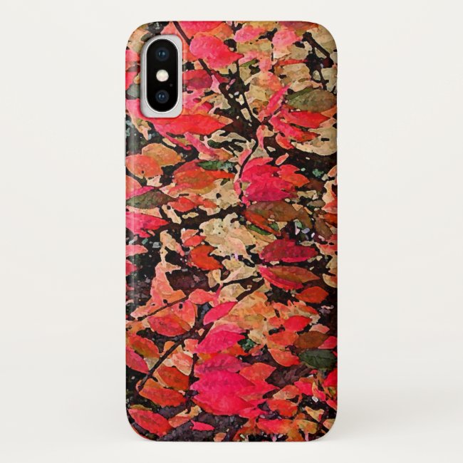 Red Burning Bush Garden Abstract iPhone X Case