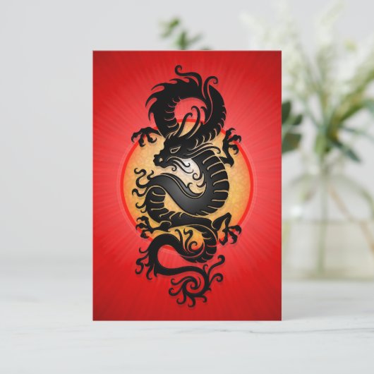 Red Burst Chinese Dragon (Standing Front)