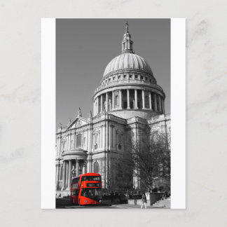 Red Bus at St Paul's Cathedral Postcard