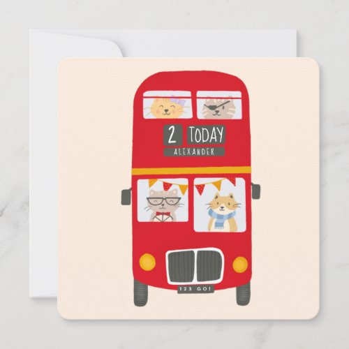 Red Bus Birthday Card