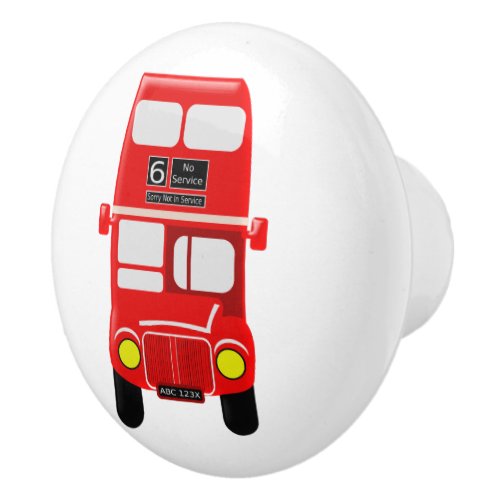 Red Bus Design Ceramic Knob