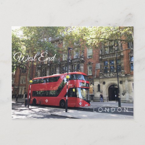 Red Bus in LONDON West End Kensington photography Postcard