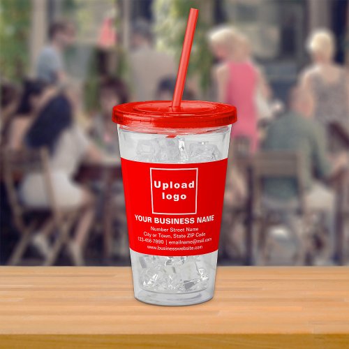Red Business Brand on Acrylic Tumbler