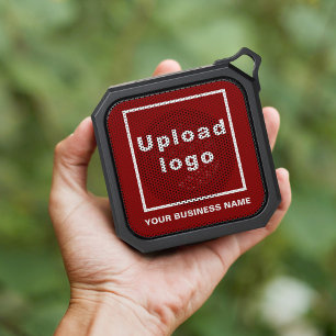 Red Business Brand on Bluetooth Speaker