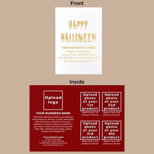 Red Business Brand on Halloween Foil Card