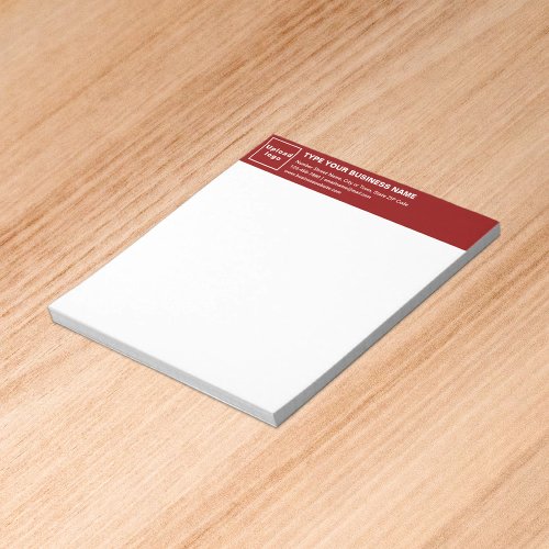 Red Business Brand on Heading of Small Notepad