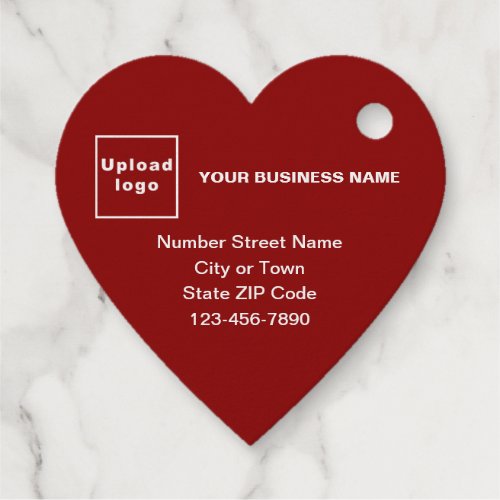 Red Business Brand on Heart Shape Foil Tag