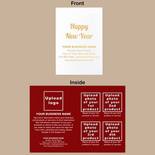 Red Business Brand on New Year Foil Card