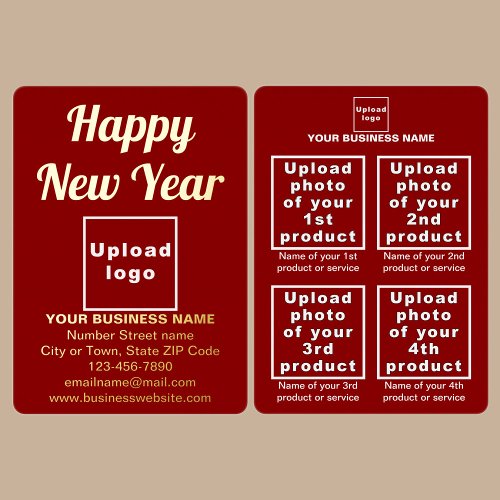 Red Business Brand on New Year Foil Holiday Card