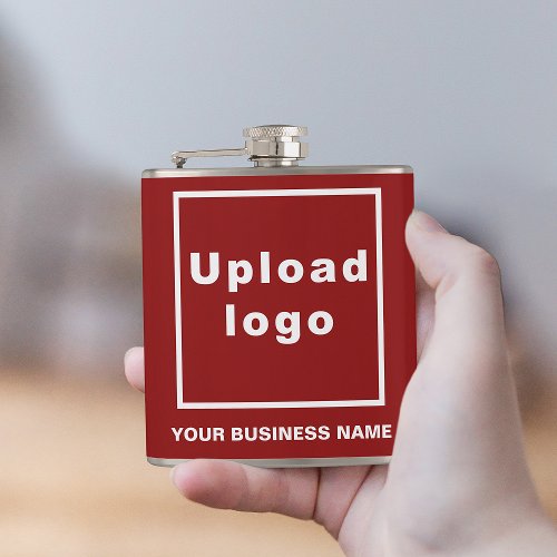 Red Business Brand on Vinyl Wrapped Flask