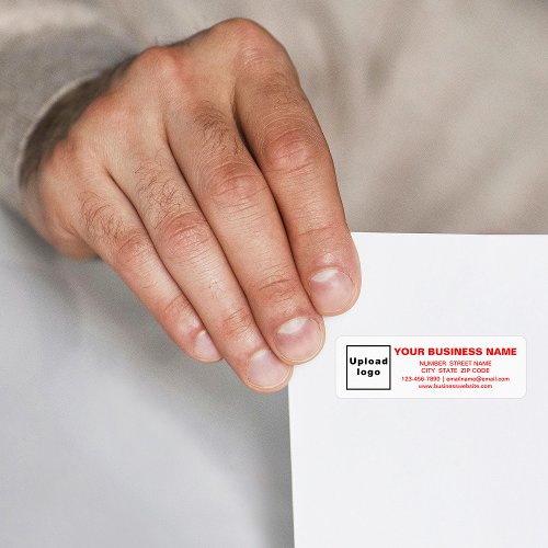Red Business Brand Texts on Return Address Label