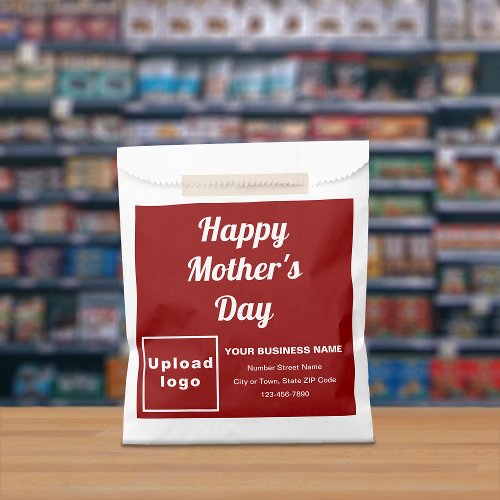 Red Business Brand With Motherâs Day Greeting Favor Bag