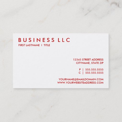 red. business card | Zazzle