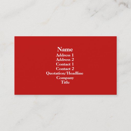 Customizable Red Business Card Template
